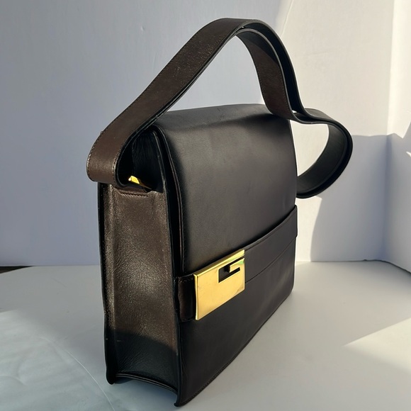 Auth. Vintage Gucci By Tom Ford Era Leather Shoulder Handbag ~ in Dark Brown - Picture 3 of 16